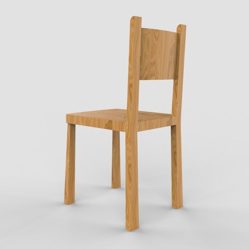 Chair wooden Free 3D model_7