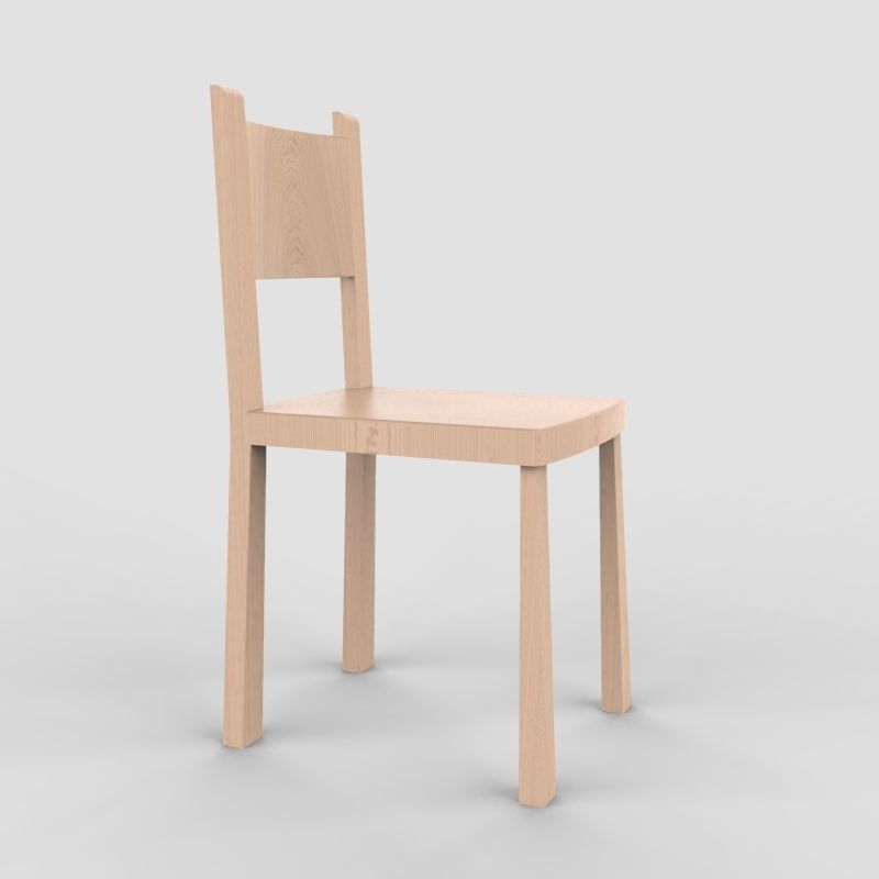 Chair wooden Free 3D model_14