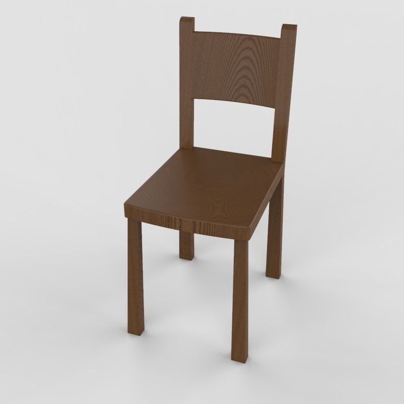 Chair wooden Free 3D model_2