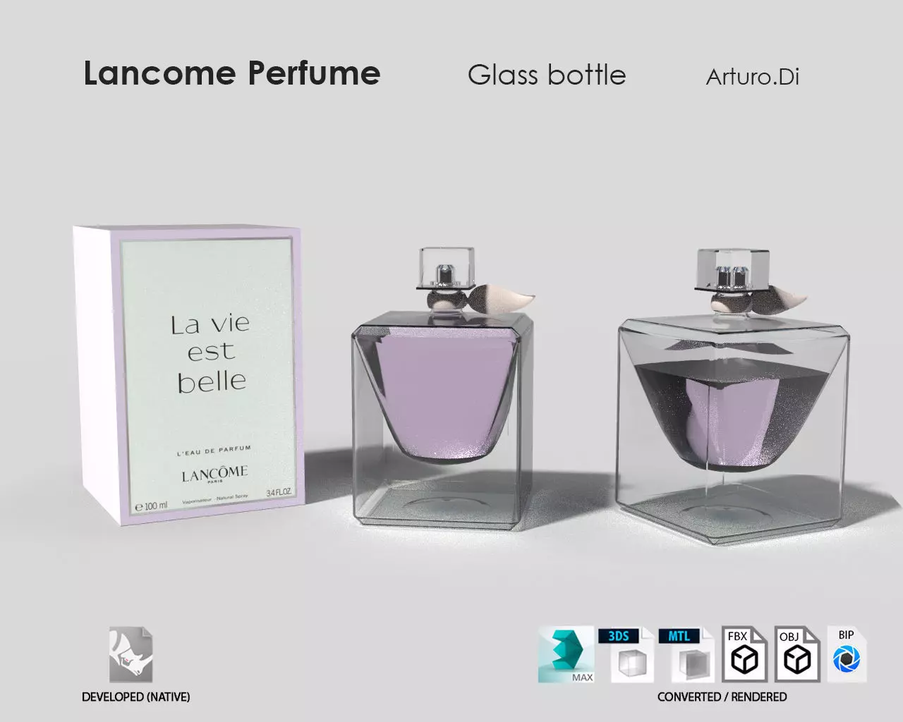 Lancome Perfume La vie est belle Perfume Bottle 3D model