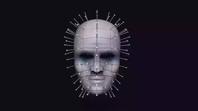 Hellraiser Pinhead Mask - Halloween Terror Low-poly 3D model