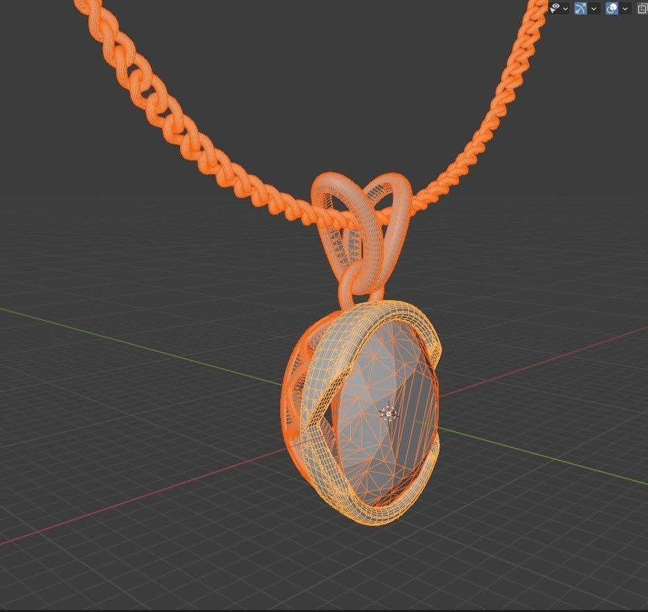 Pendant Oval Gem Bezel Setting With Bail 3D CAD Model-CC108 3D print model_42