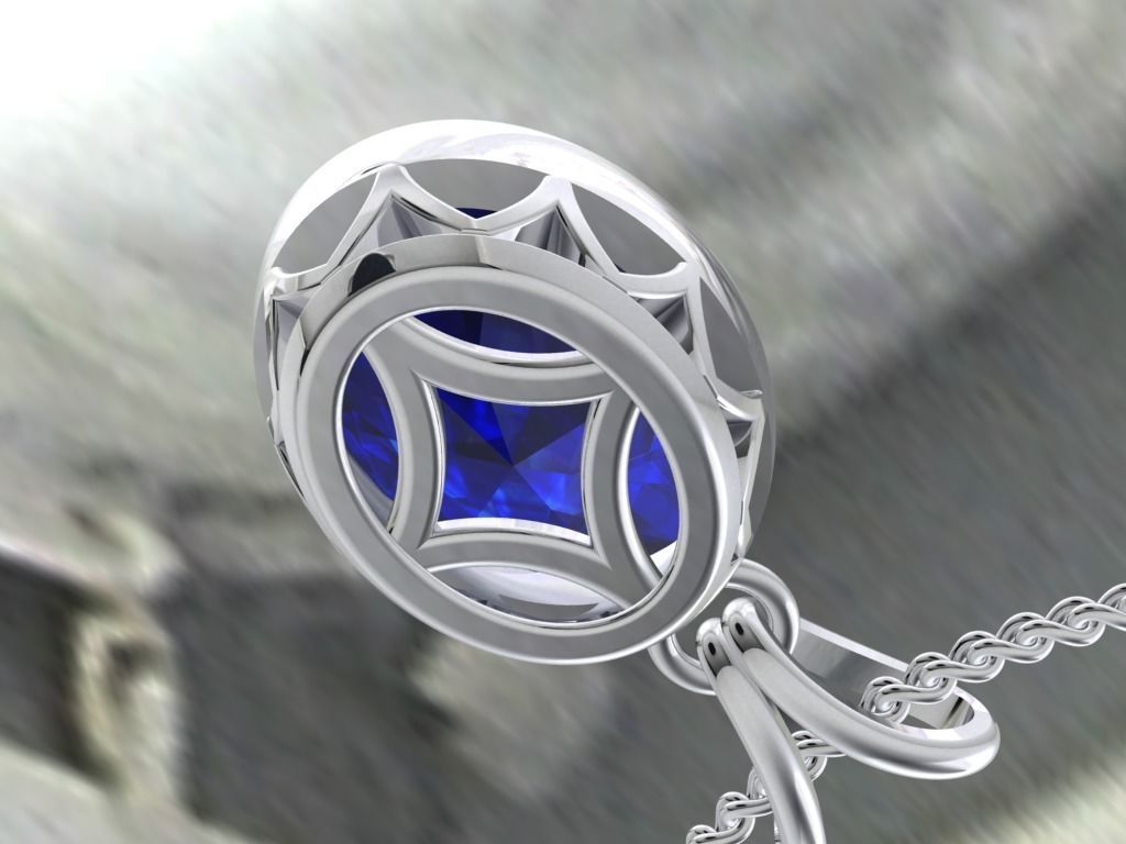 Pendant Oval Gem Bezel Setting With Bail 3D CAD Model-CC108 3D print model_3