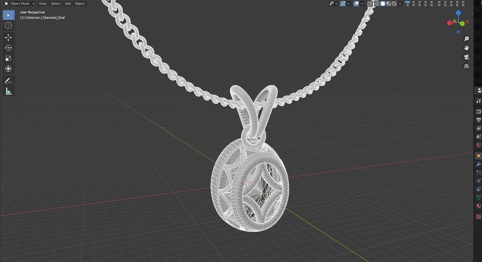 Pendant Oval Gem Bezel Setting With Bail 3D CAD Model-CC108 3D print model_45