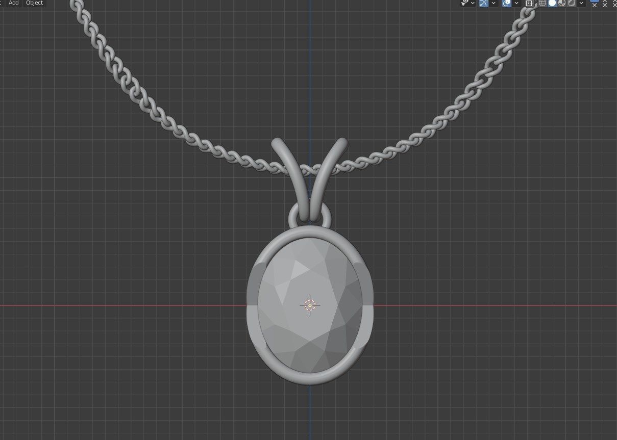 Pendant Oval Gem Bezel Setting With Bail 3D CAD Model-CC108 3D print model_40