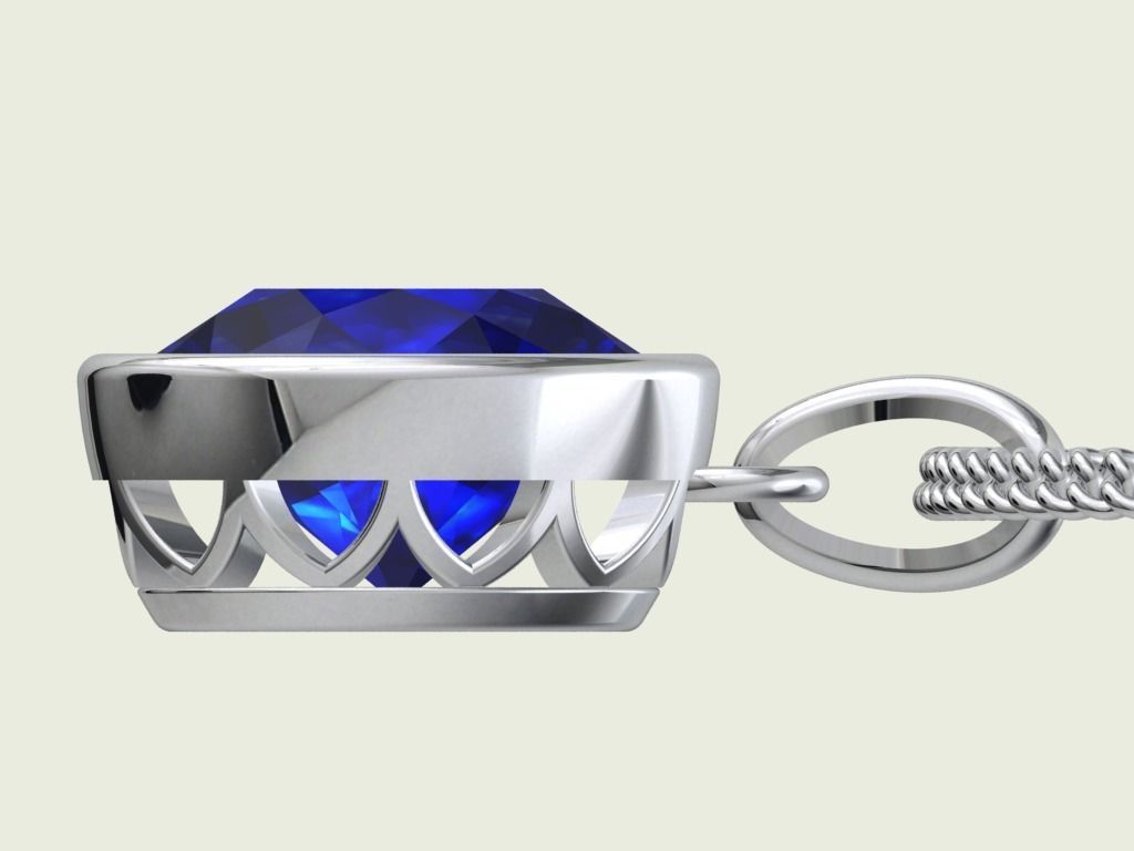 Pendant Oval Gem Bezel Setting With Bail 3D CAD Model-CC108 3D print model_22