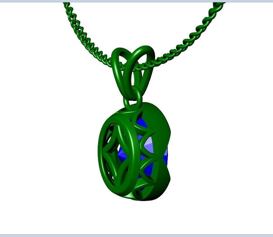 Pendant Oval Gem Bezel Setting With Bail 3D CAD Model-CC108 3D print model_32