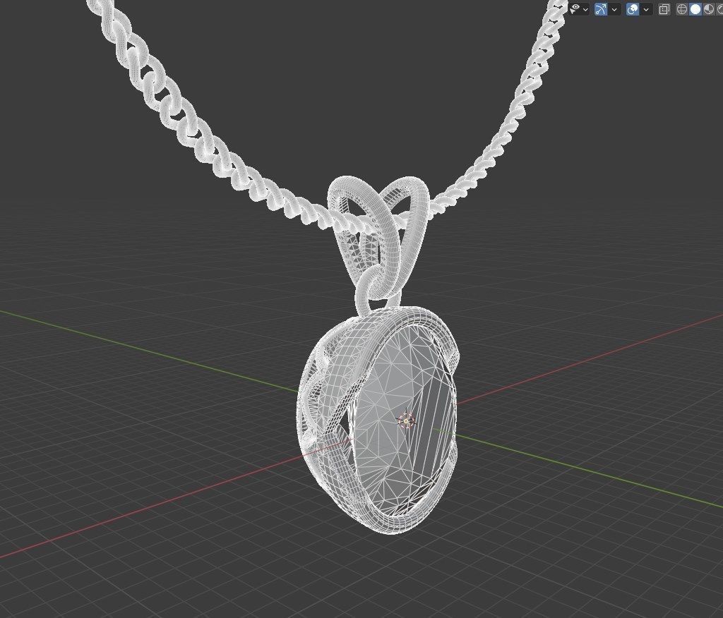 Pendant Oval Gem Bezel Setting With Bail 3D CAD Model-CC108 3D print model_41