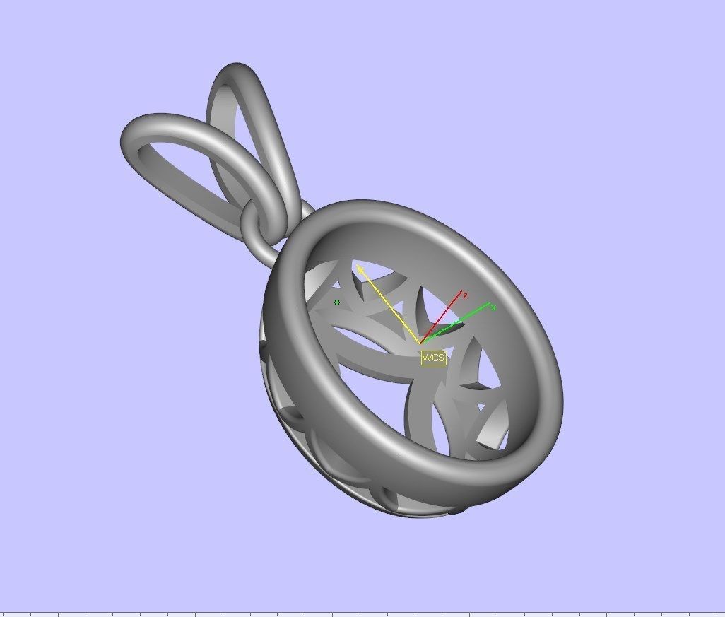 Pendant Oval Gem Bezel Setting With Bail 3D CAD Model-CC108 3D print model_27