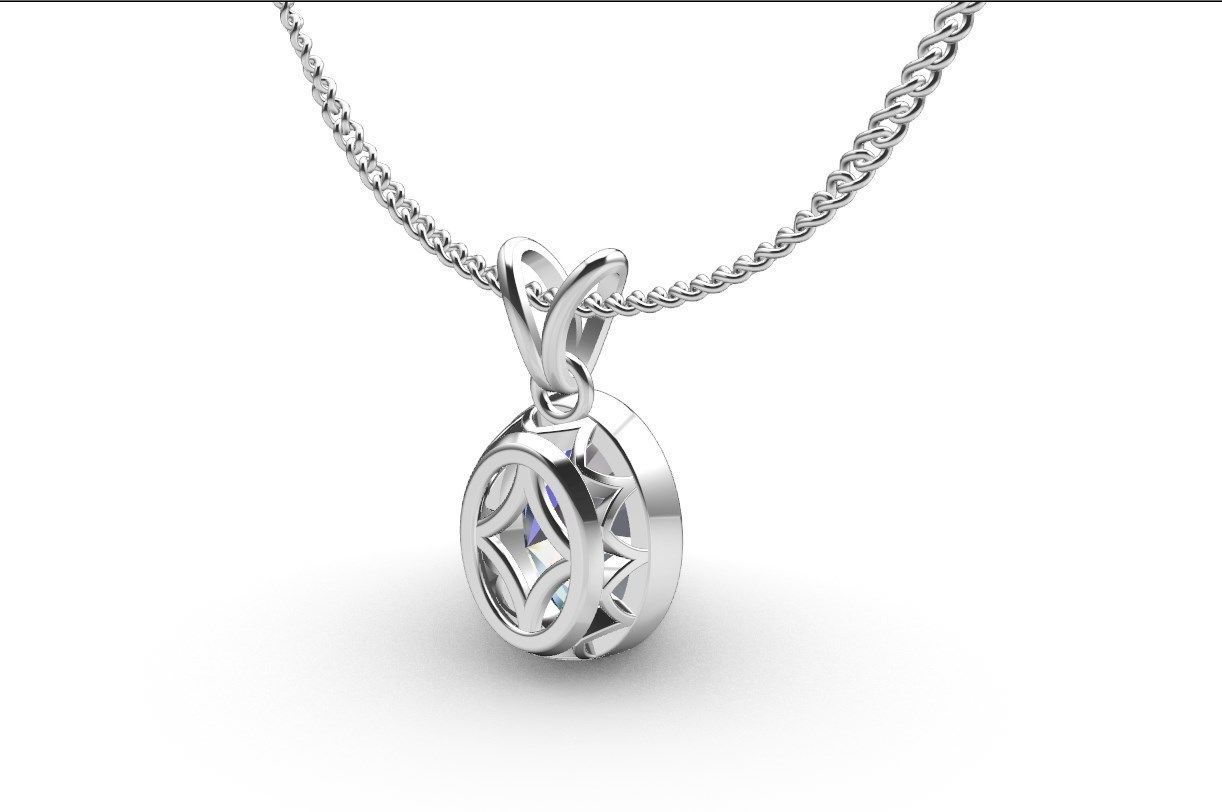 Pendant Oval Gem Bezel Setting With Bail 3D CAD Model-CC108 3D print model_37