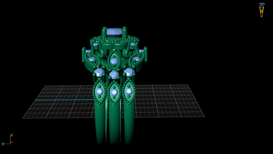 Diamond engagement and wedding band ring set 3D print Model 3D print model_5