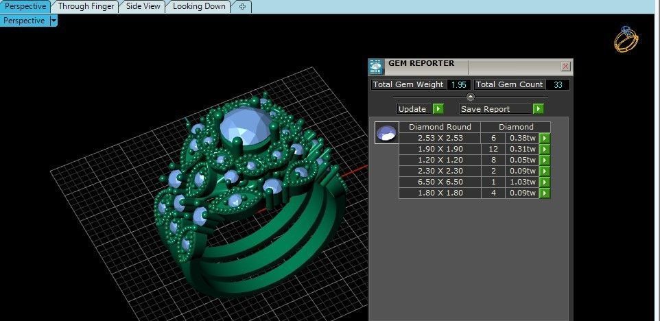 Diamond engagement and wedding band ring set 3D print Model 3D print model_8