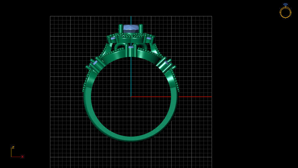 Diamond engagement and wedding band ring set 3D print Model 3D print model_3