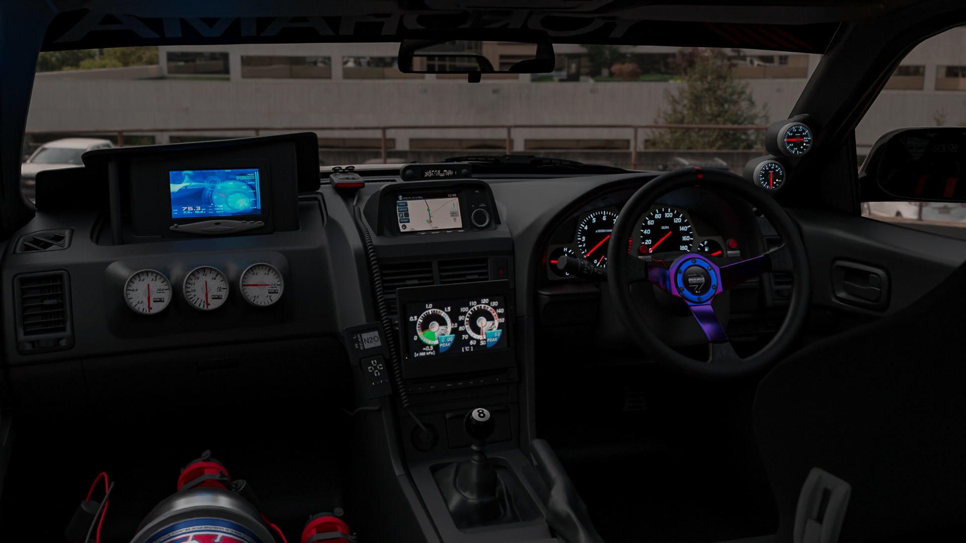 Nissan R34 Skyline widebody twin turbo 3D model_9