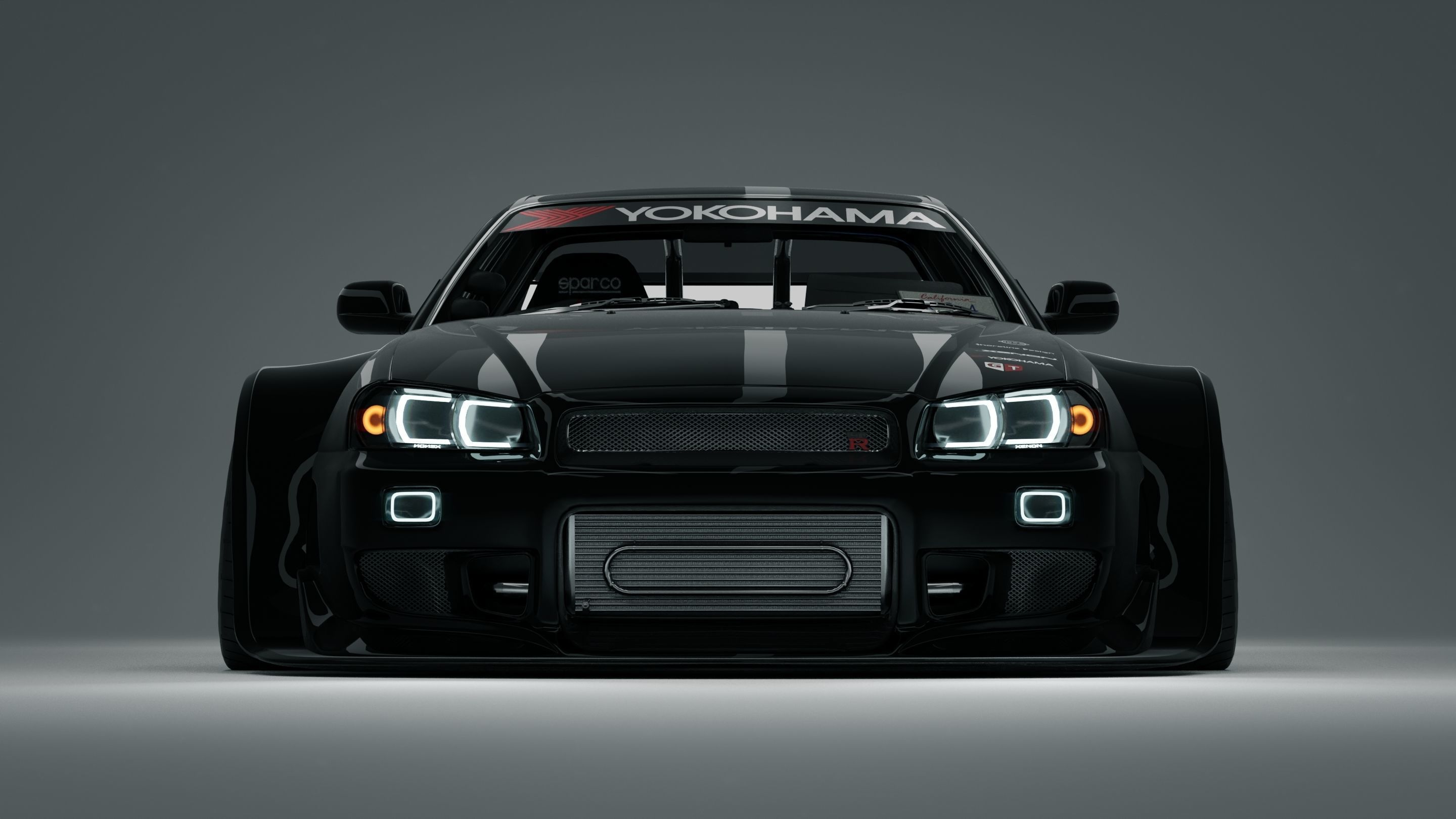 Nissan R34 Skyline widebody twin turbo 3D model_1