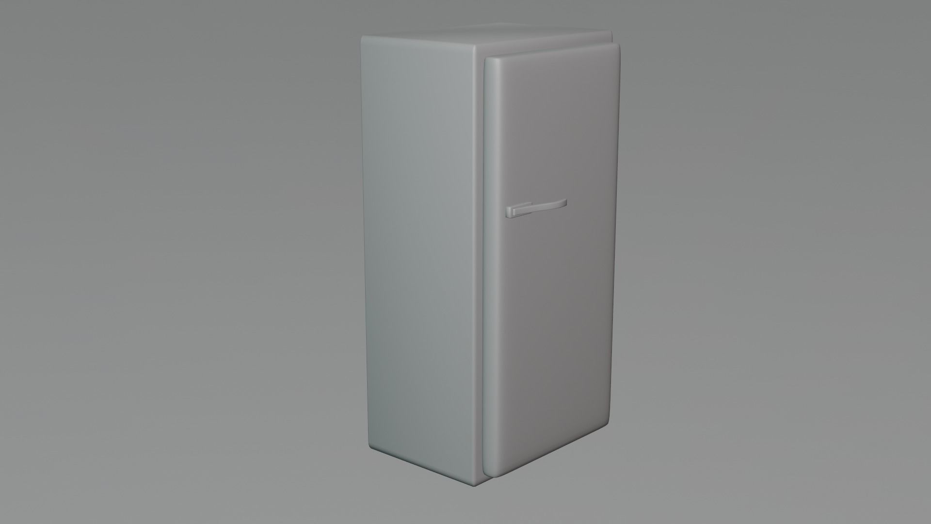 Orange Retro Fridge 3D model_2