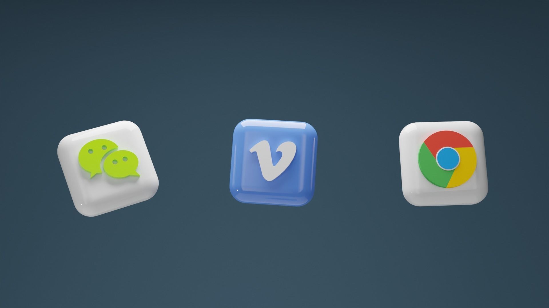 3D SOCIAL MEDIA ICONS Low-poly 3D model_4