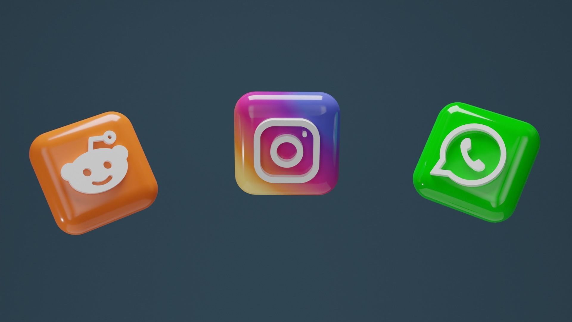 3D SOCIAL MEDIA ICONS Low-poly 3D model_16