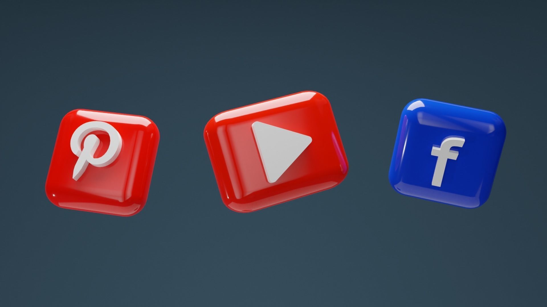 3D SOCIAL MEDIA ICONS Low-poly 3D model_5