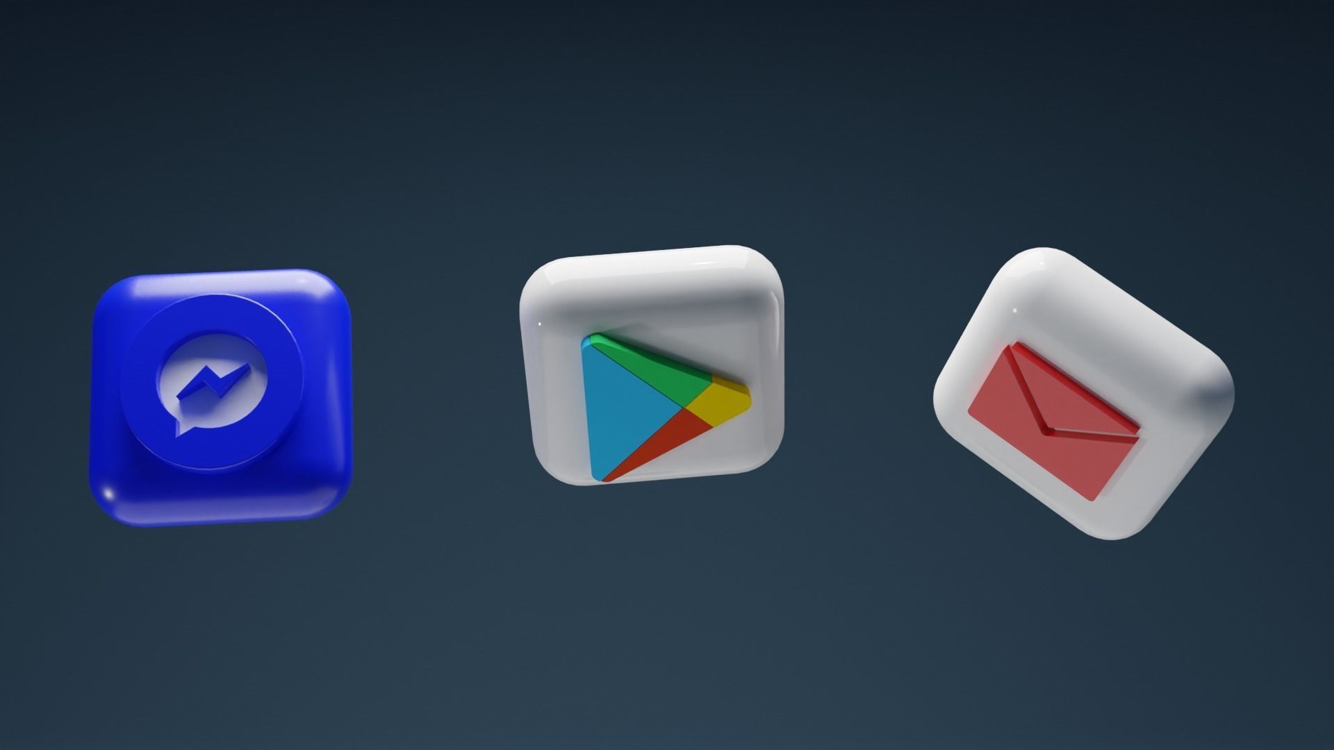 3D SOCIAL MEDIA ICONS Low-poly 3D model_10
