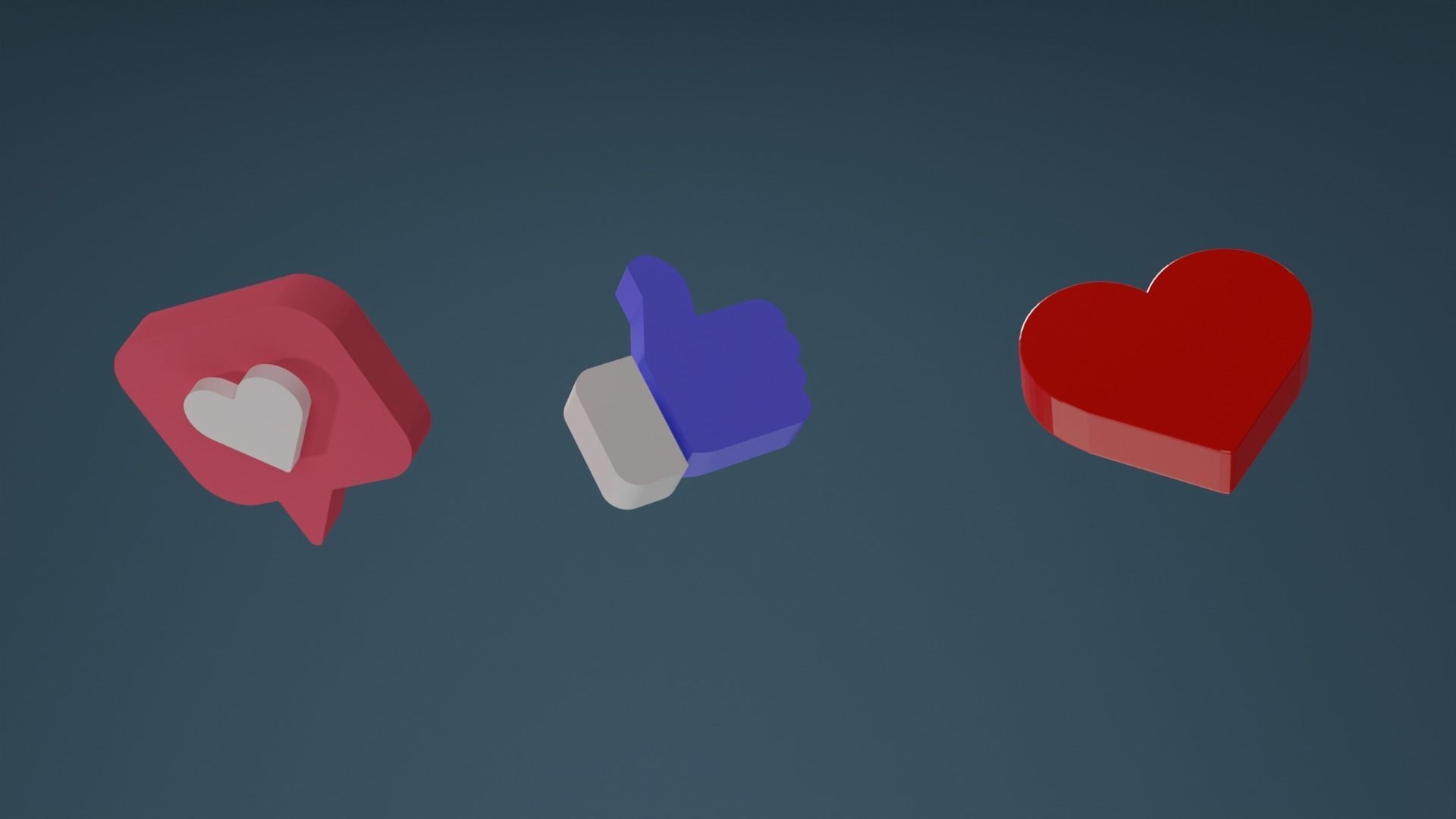 3D SOCIAL MEDIA ICONS Low-poly 3D model_7