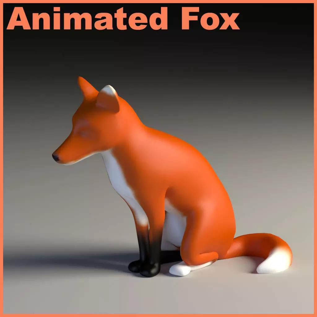 Low Poly Fox - Animated Low-poly 3D model_0