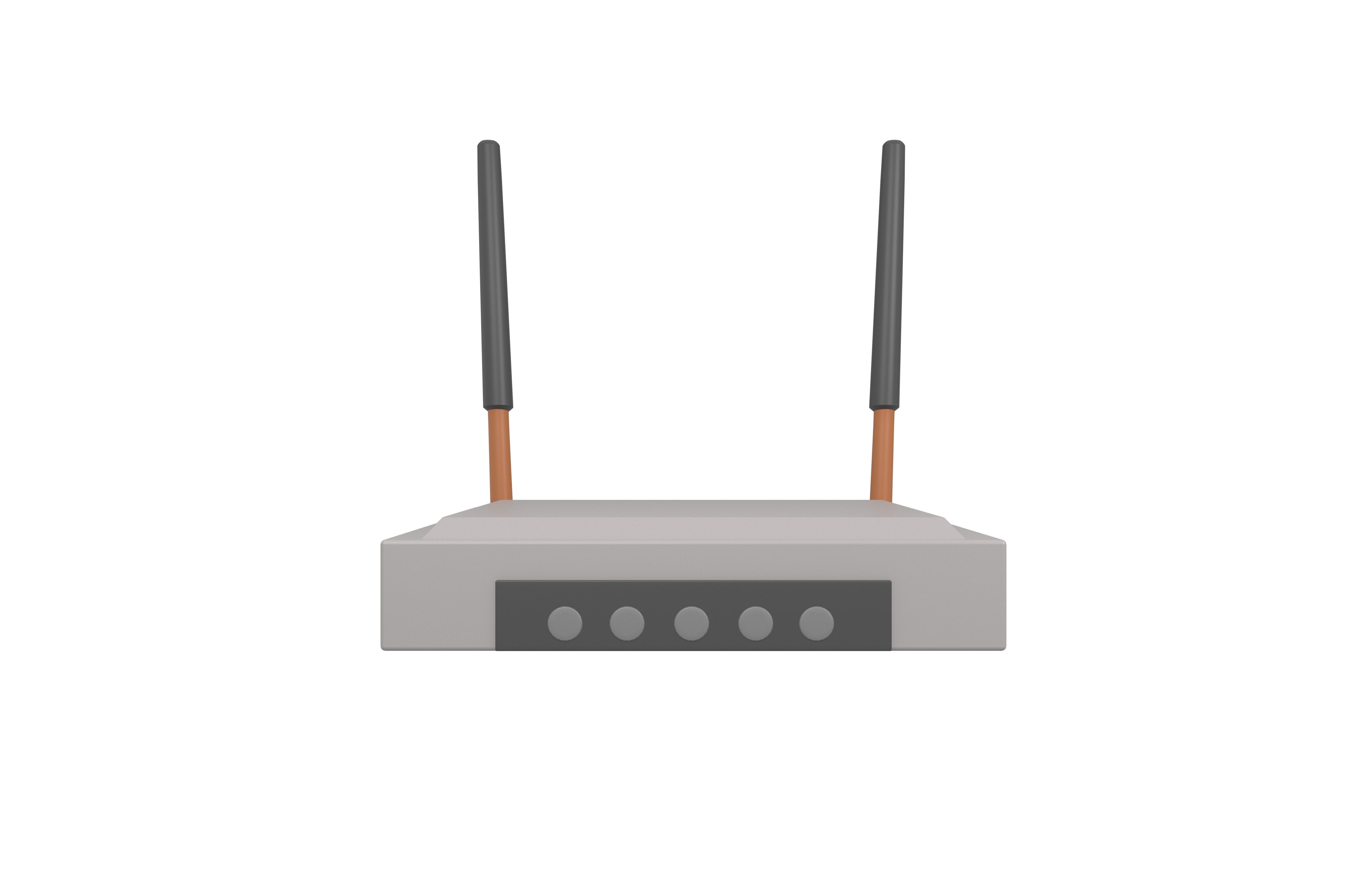 Cartoon Wifi Router v3 001 Low-poly 3D model_1