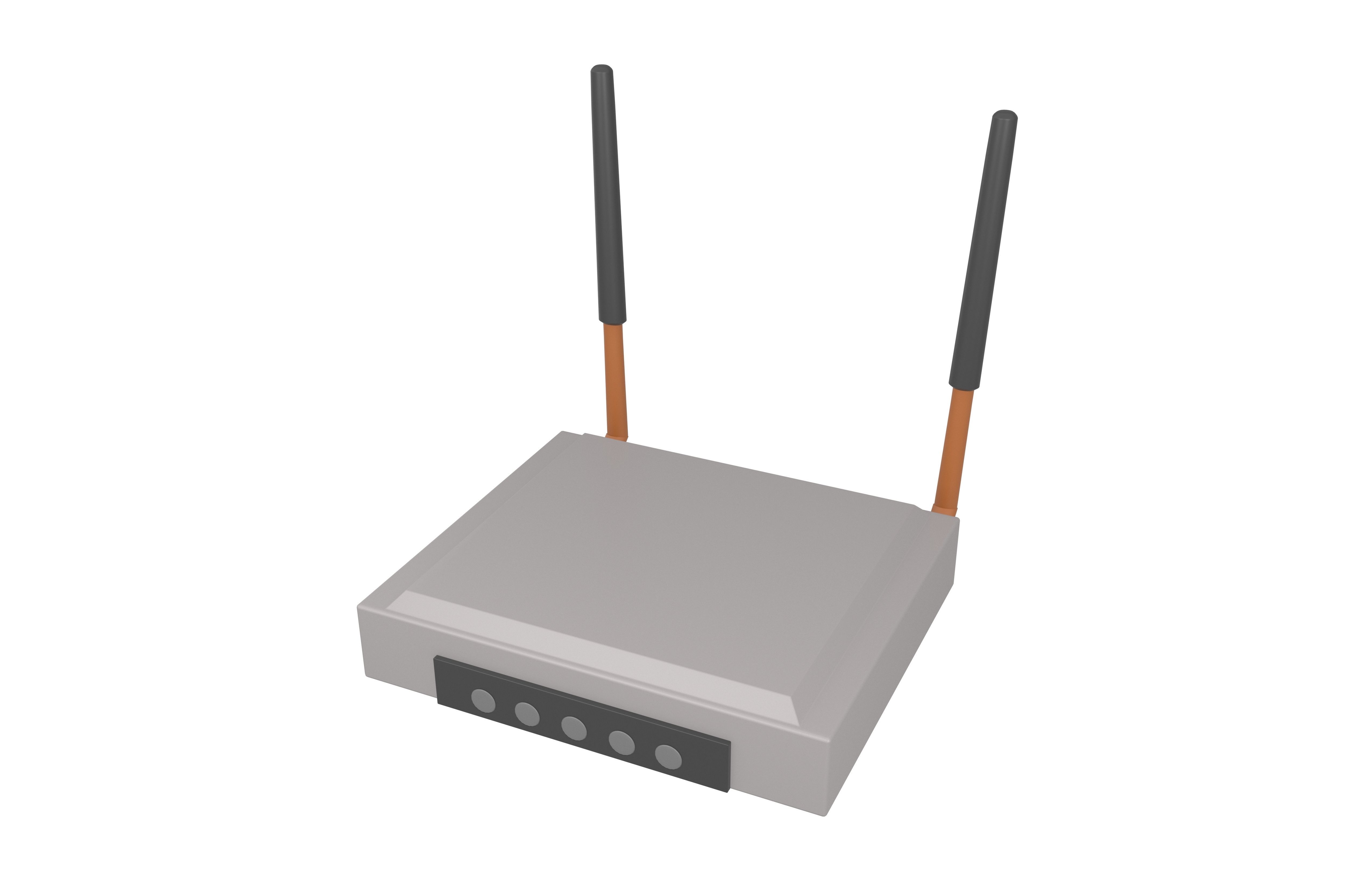 Cartoon Wifi Router v3 001 Low-poly 3D model_3