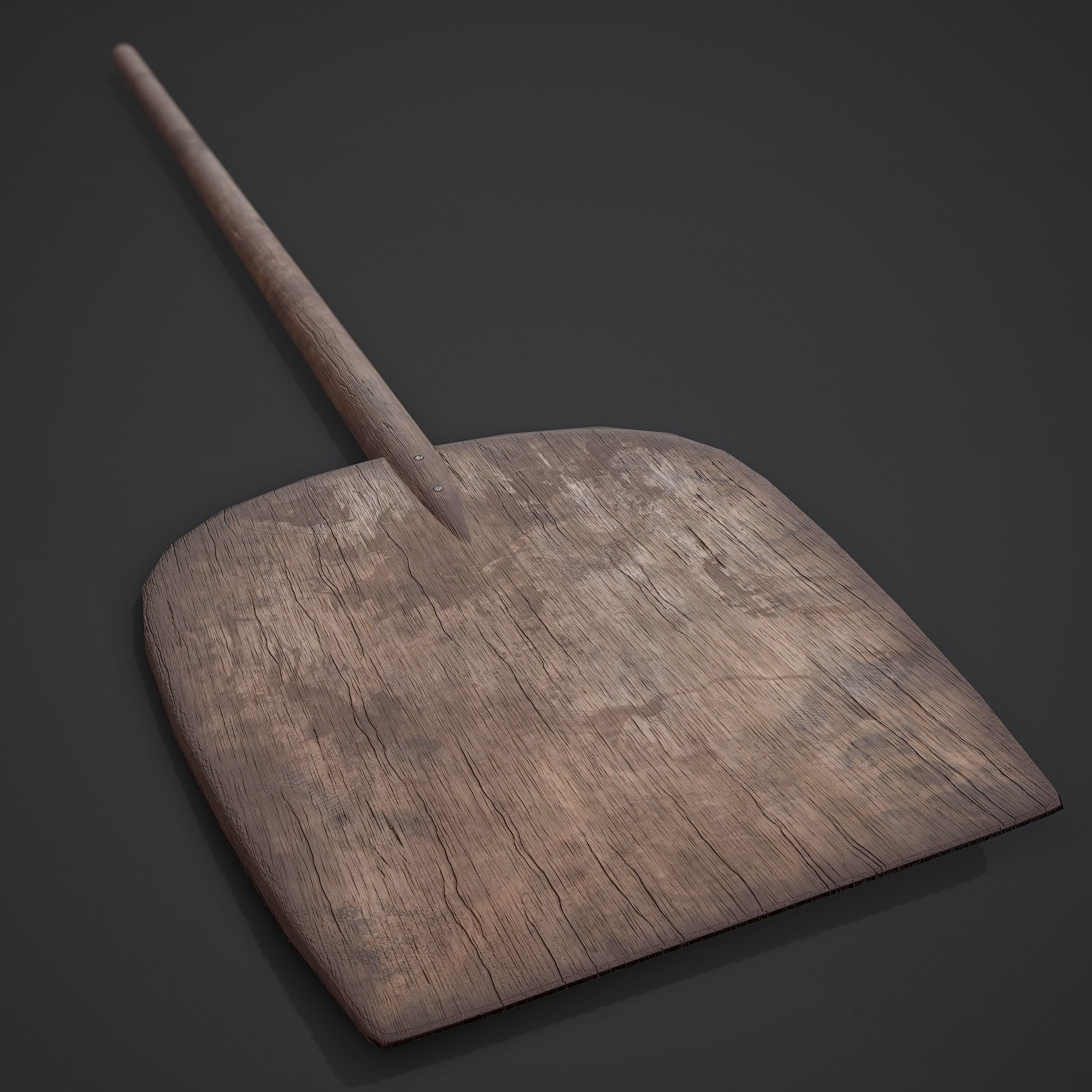 Medieval Bread Paddle Low-poly 3D model_2