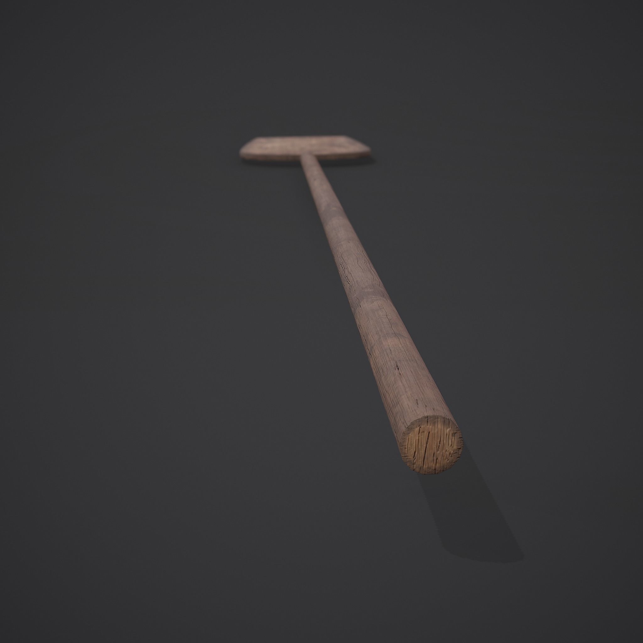 Medieval Bread Paddle Low-poly 3D model_4