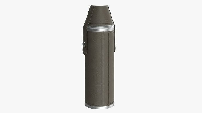 Flask with glasses leather cover 3D model