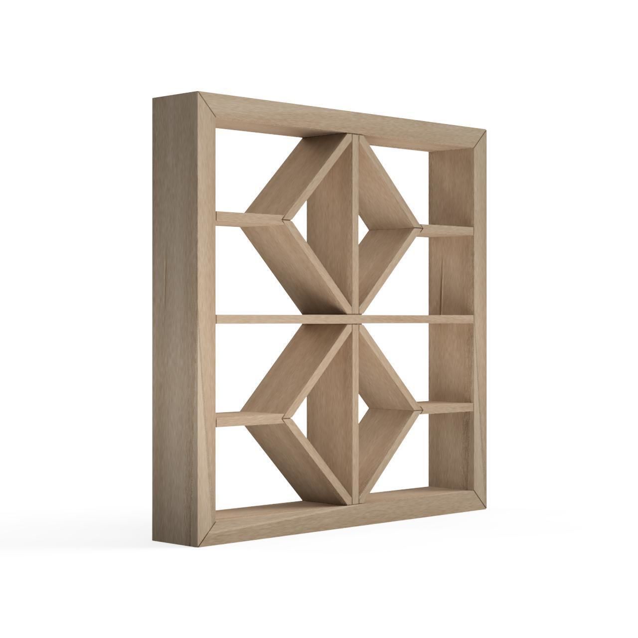 Sorobandama square window frame - oak 3D print model_2
