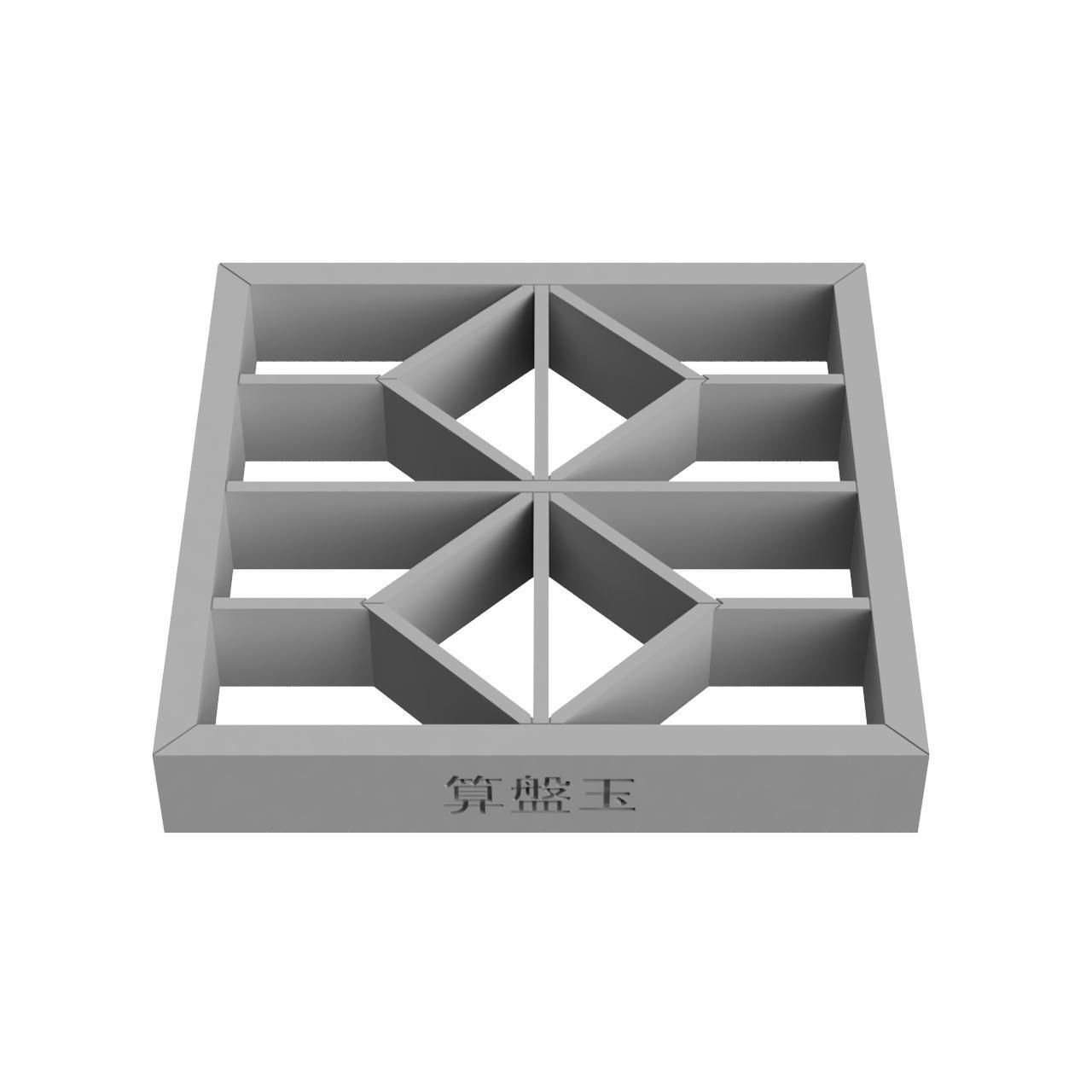 Sorobandama square window frame - oak 3D print model_3