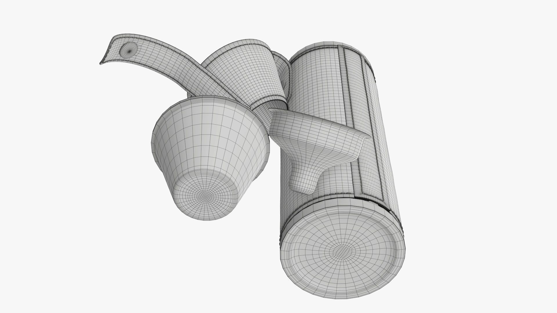 Flask with glasses leather cover opened 3D model_9