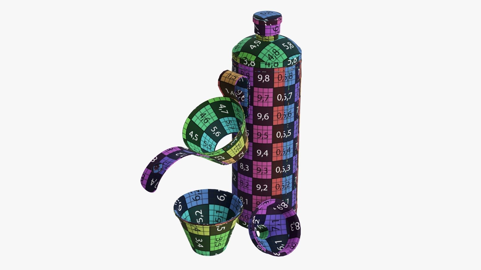 Flask with glasses leather cover opened 3D model_10