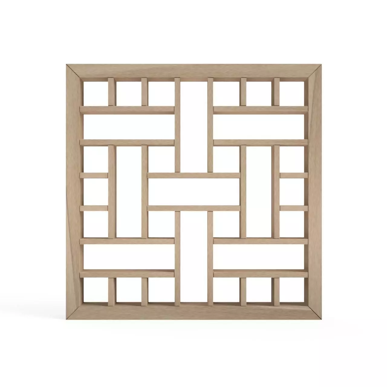 Yotsumekoshi wooden lattice frame with squares 3D print model_0