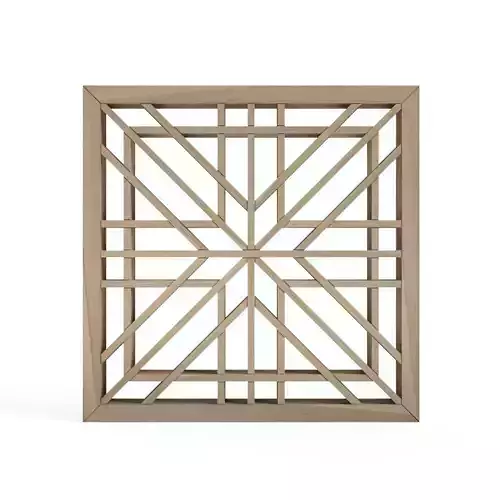 Maganegomagara wooden frame with geometric design 3D print model