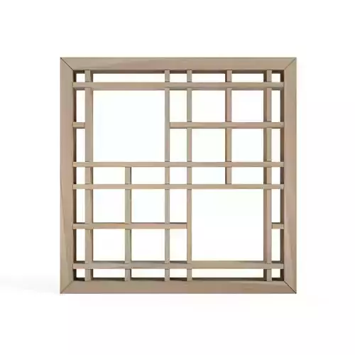 Yotsumejunoji wooden frame with squares 3D print model