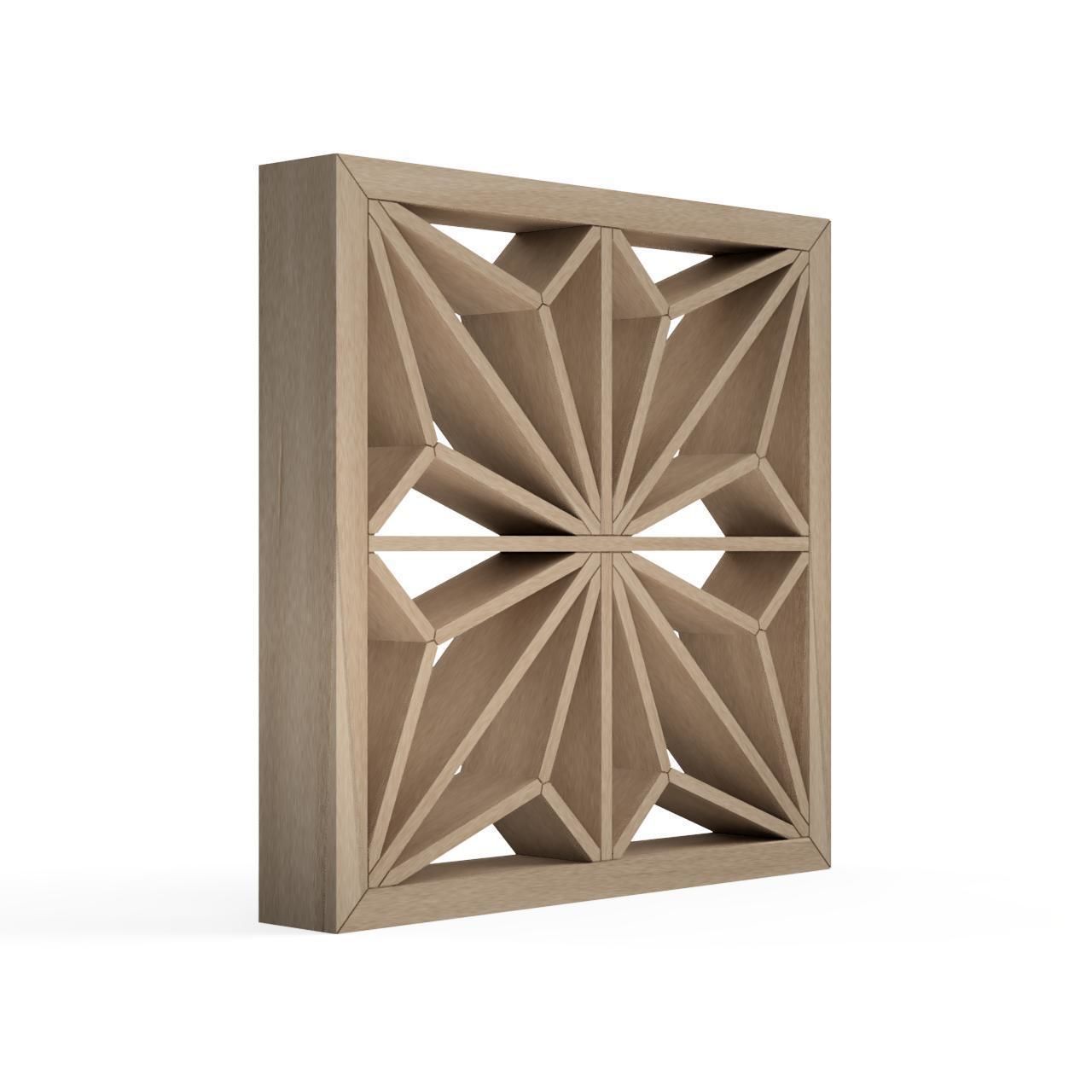 Maganeasanoha wooden frame with geometric design 3D print model_2