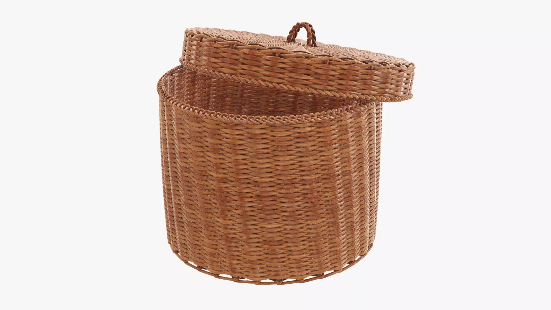 Big wicker box 3D model_0