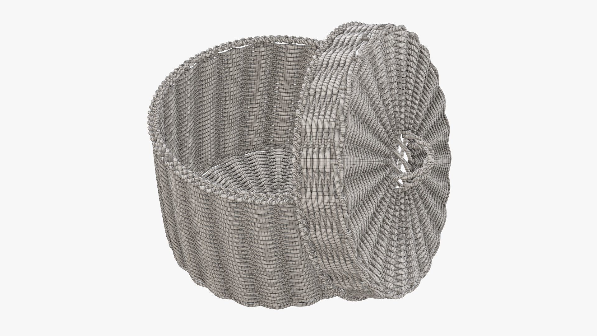 Medium wicker box 3D model_7