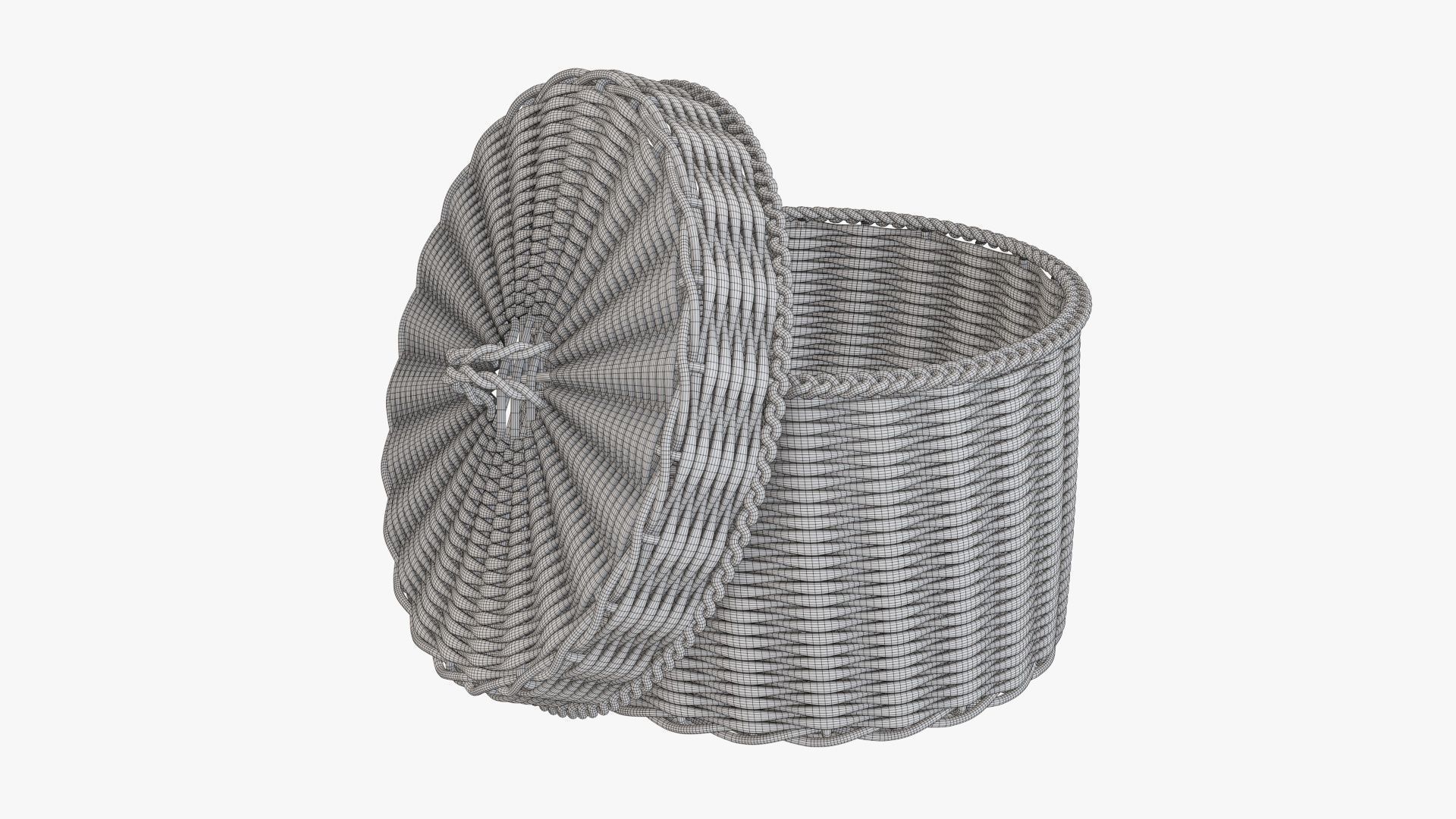 Medium wicker box 3D model_5