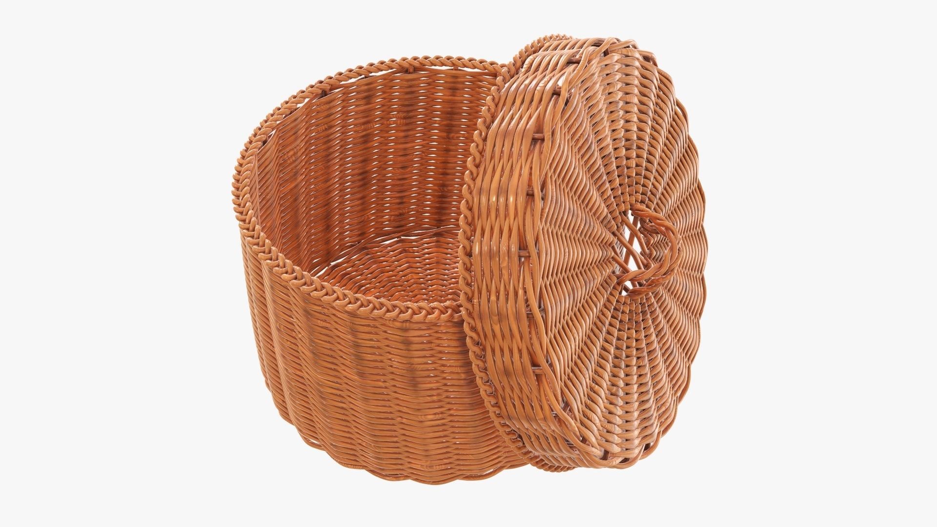 Medium wicker box 3D model_2