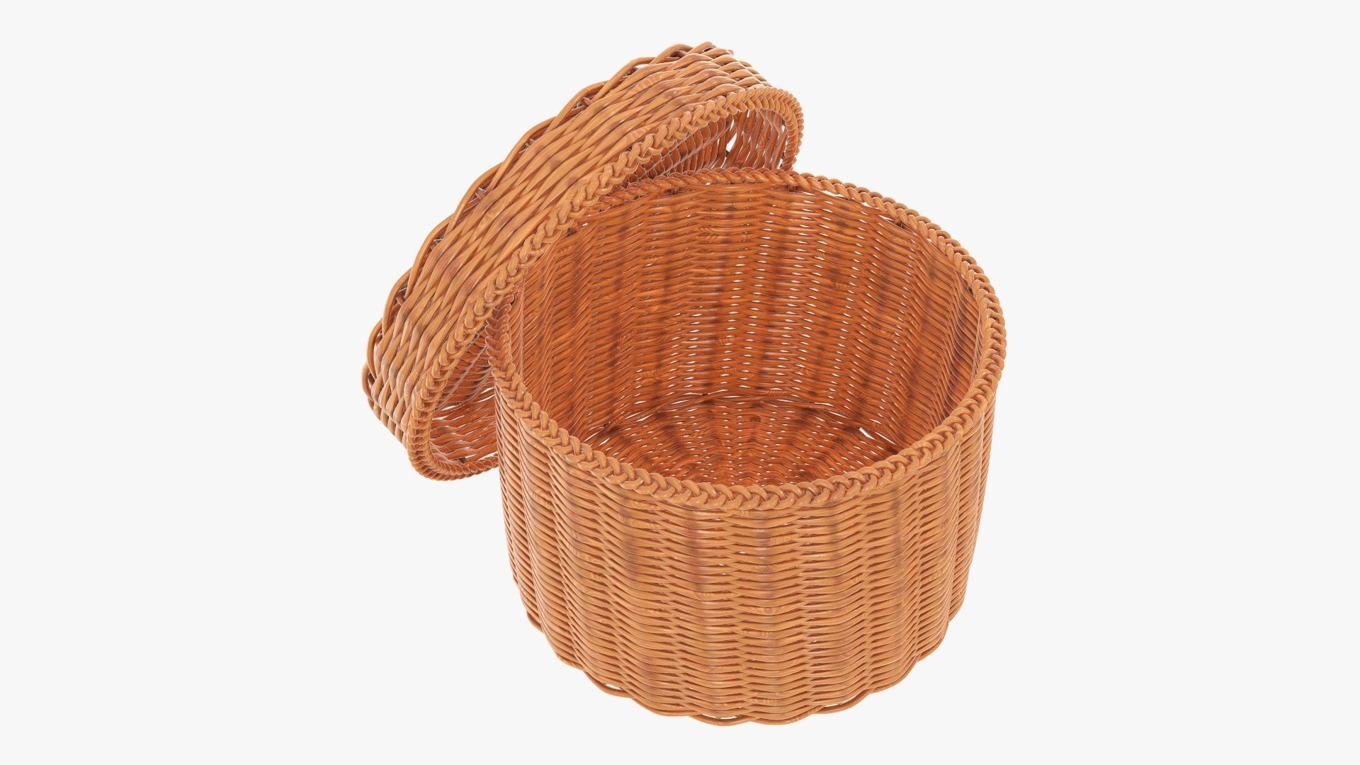 Medium wicker box 3D model_3