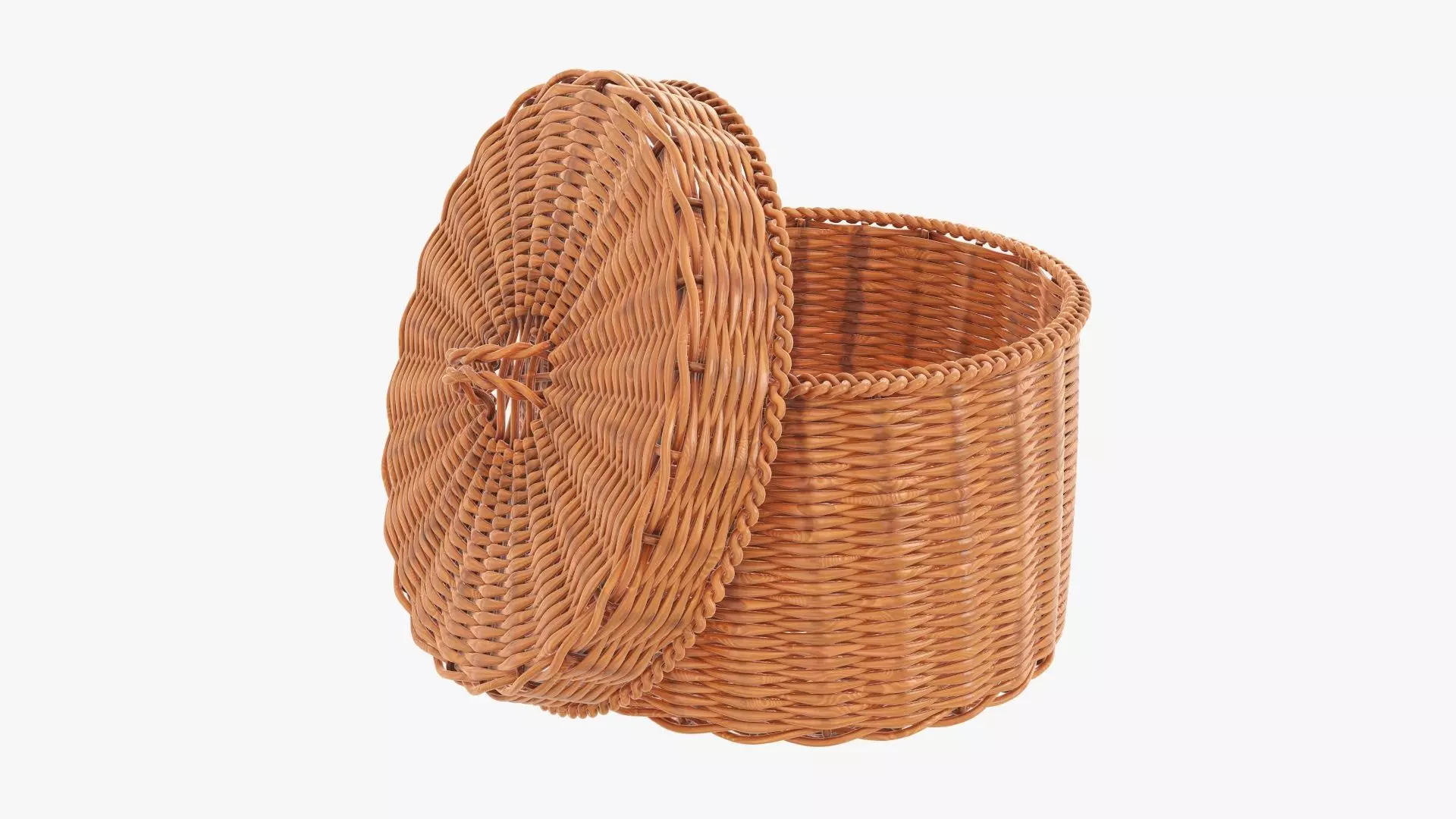 Medium wicker box 3D model_0