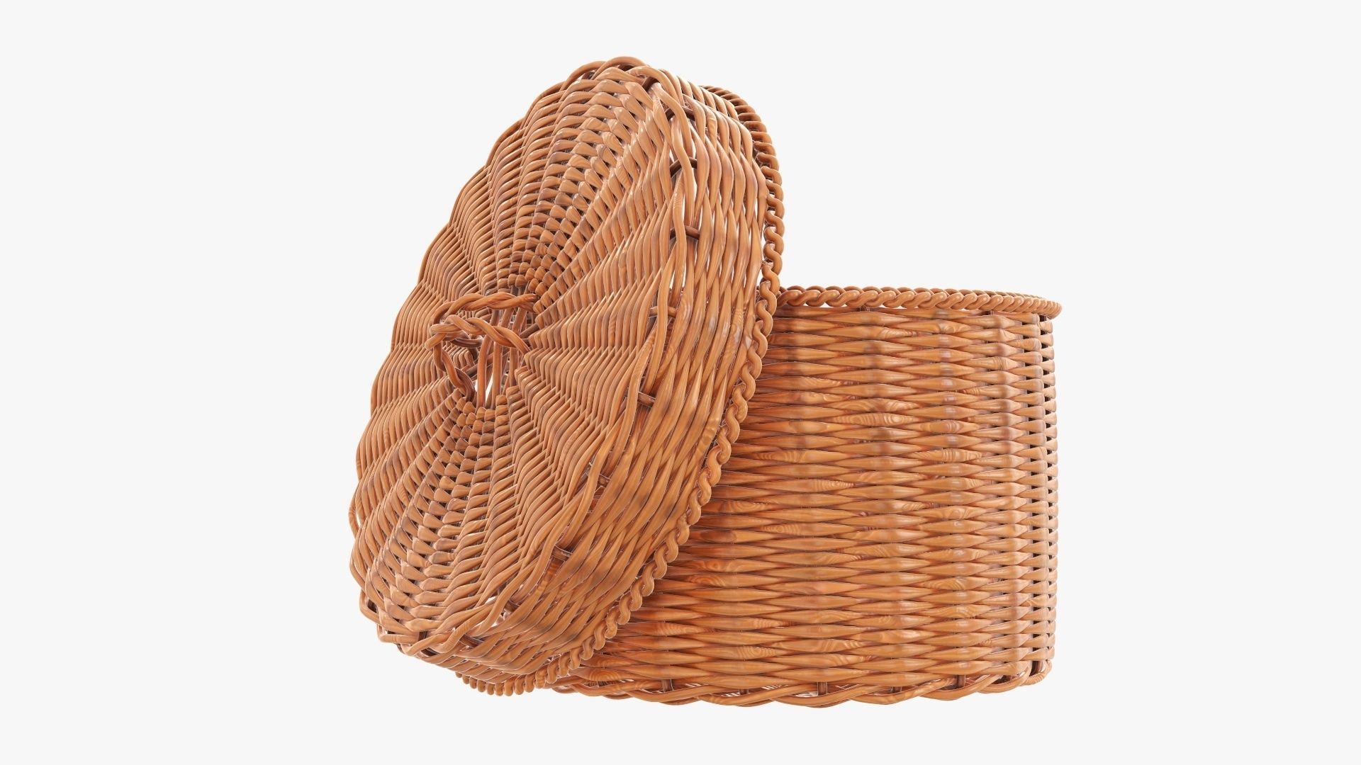Medium wicker box 3D model_1