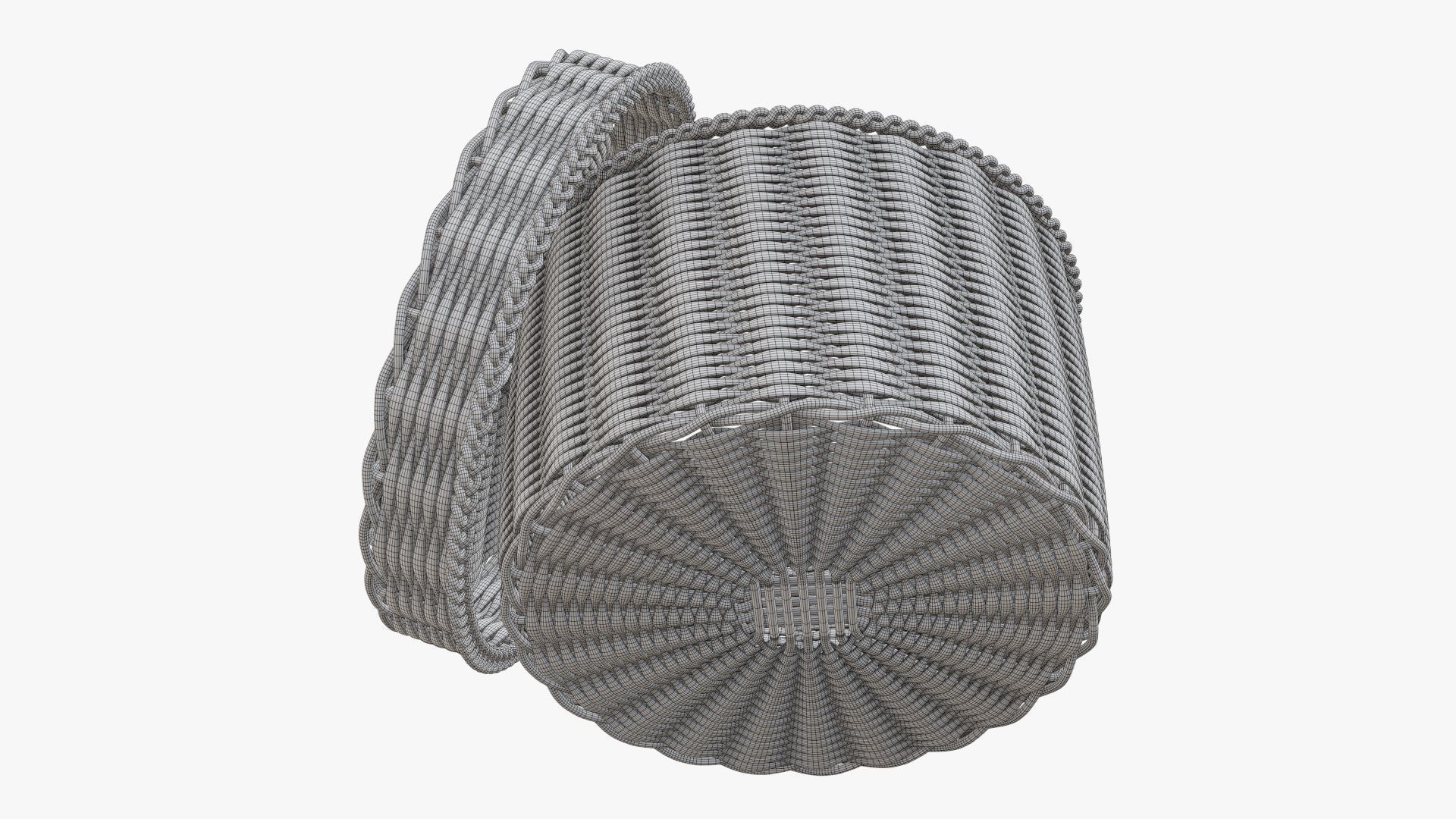 Medium wicker box 3D model_9