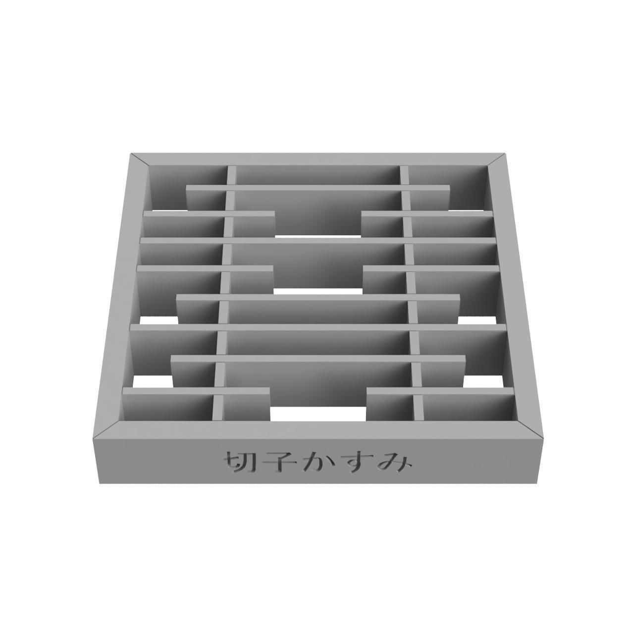 Kirikokasumi wooden frame with squares 3D print model_3