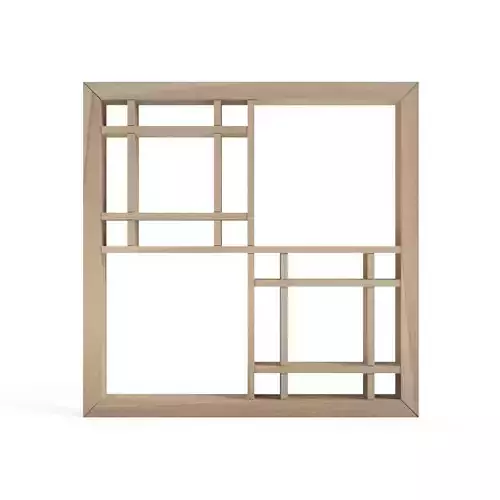 Okuriigeta-part1 square frame - oak 3D print model