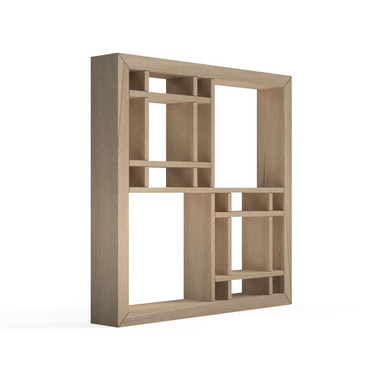 Okuriigeta-part1 square frame - oak 3D print model_2